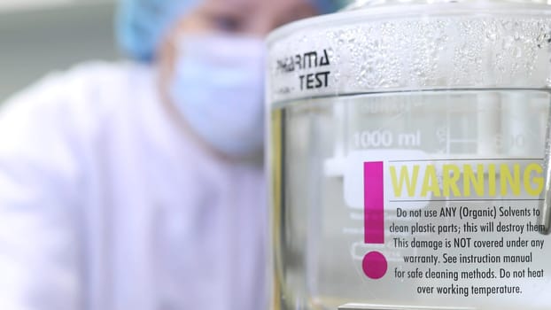 Equipment for testing and analyzing of drugs and medicines in chemical laboratory. experiment in the laboratory with special equipment. mixing equipment in the laboratory.