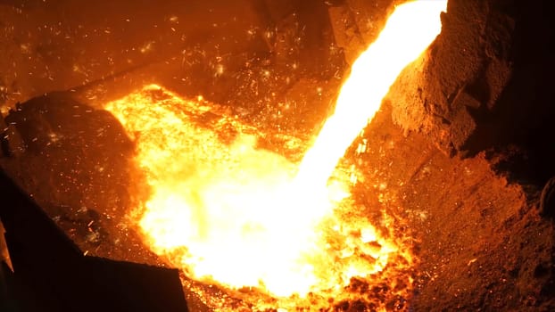 Liquid metal from blast furnace. Liquid iron from ladle in the steelworks.