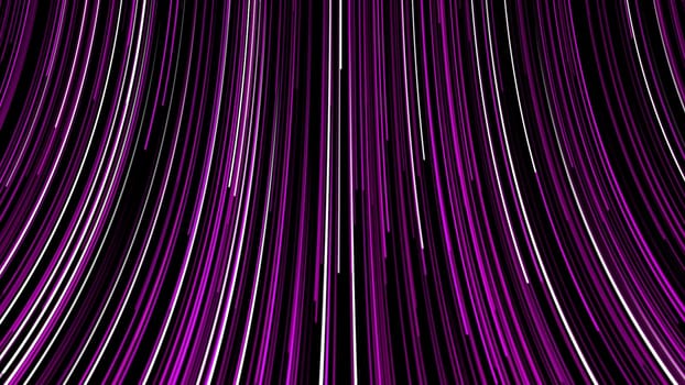 Abstract background of fast moving multicolored lines on black background. Animation. Dizzying background with immersion in fast stream of neon lines on black background.