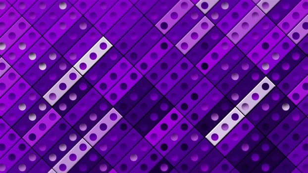 Purple constructor. Motion. A mosaic in an abstraction of a violet shade that shimmers with different colors. High quality 4k footage