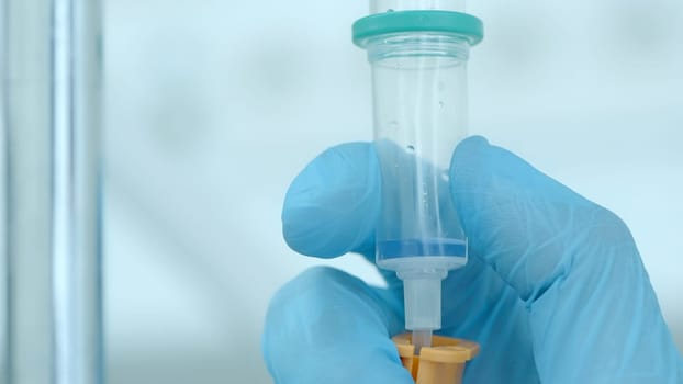 Chemical laboratory.Action.Bright various chemical elements in the glass that are mixed and poured. High quality 4k footage