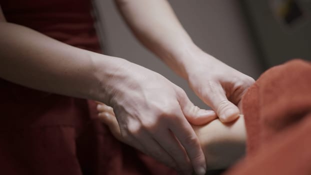 Massage treatments.Action.The girls' body is massaged with very smooth movements. High quality 4k footage