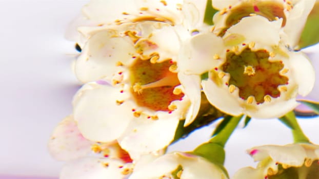Light white flowers in the water. Stock footage. Bright flowers in the water that twist around themselves. High quality FullHD footage