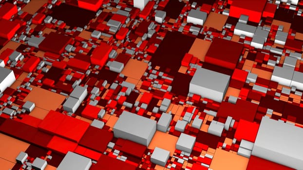 Background of 3d scheme with squares. Motion. Lots of colorful 3d squares on surface. Colorful 3d diagram with rectangles.