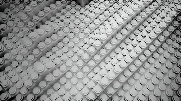 Monochrome waving tiles on long rows of stripes. Design. Black and white rippling plastic lines