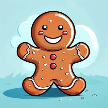 Funny Christmas Gingerbread Clipart is a great choice for creating cards, invitations, party supplies and decorations. AI generated.