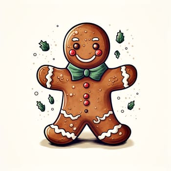 Funny Christmas Gingerbread Clipart is a great choice for creating cards, invitations, party supplies and decorations. AI generated.