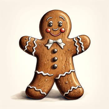 Funny Christmas Gingerbread Clipart is a great choice for creating cards, invitations, party supplies and decorations. AI generated.