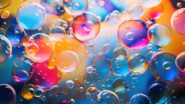 background with colorful and vibrant bubbles, ai