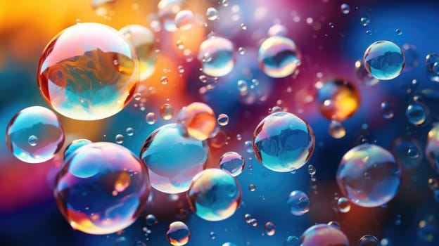 background with colorful and vibrant bubbles, ai