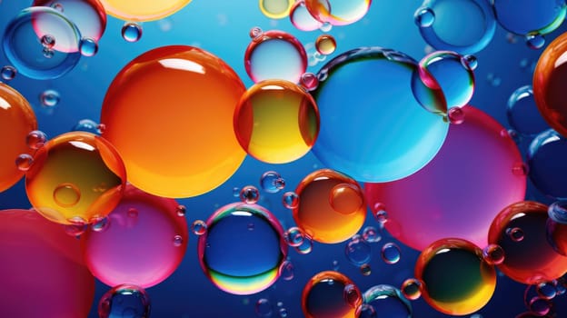 background with colorful and vibrant bubbles, ai