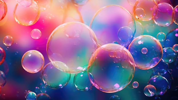 background with colorful and vibrant bubbles, ai