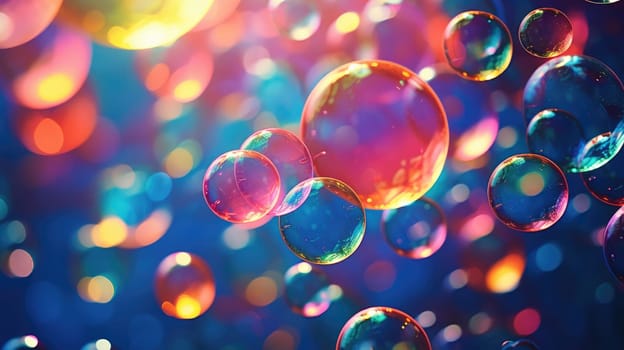 background with colorful and vibrant bubbles, ai