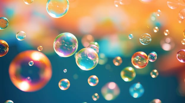 background with colorful and vibrant bubbles, ai