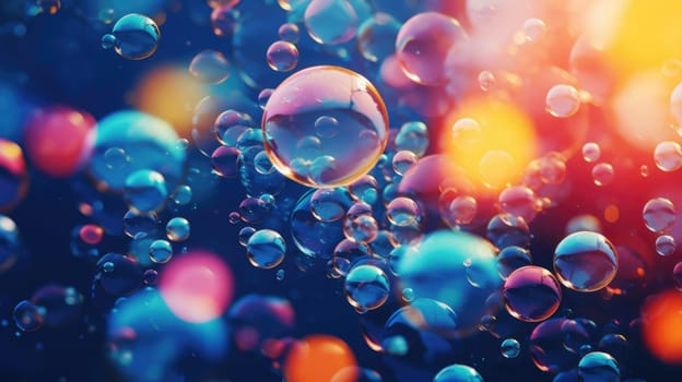 background with colorful and vibrant bubbles, ai