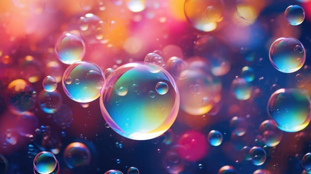 background with colorful and vibrant bubbles, ai