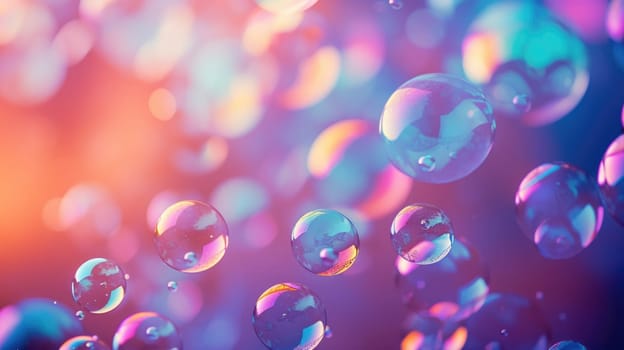 background with colorful and vibrant bubbles, ai