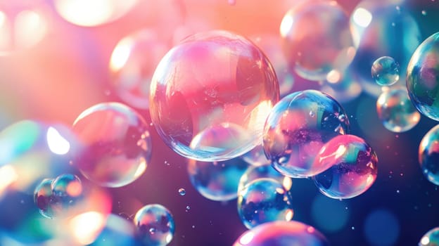 background with colorful and vibrant bubbles, ai