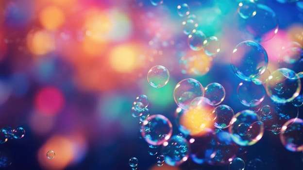 background with colorful and vibrant bubbles, ai