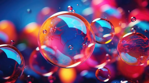 background with colorful and vibrant bubbles, ai