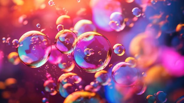 background with colorful and vibrant bubbles, ai