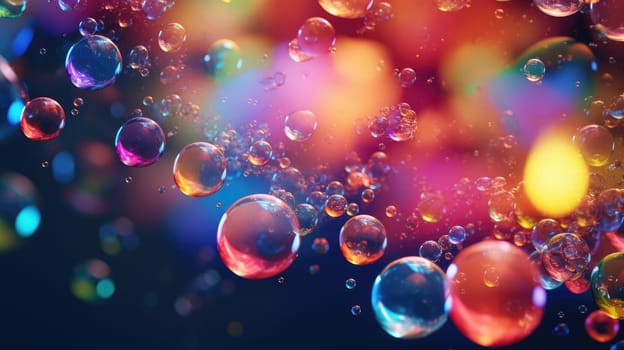 background with colorful and vibrant bubbles, ai