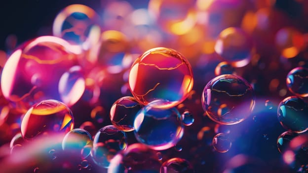 background with colorful and vibrant bubbles, ai