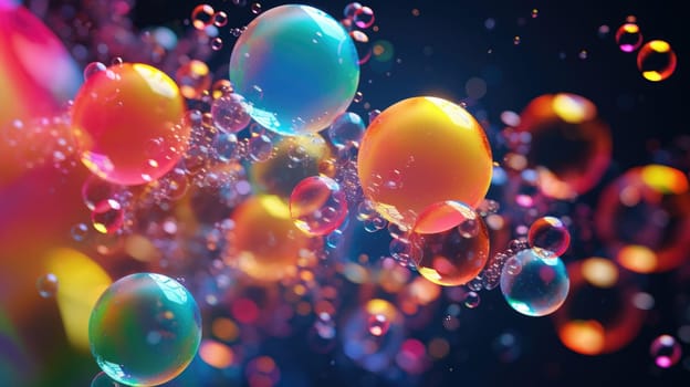 background with colorful and vibrant bubbles, ai