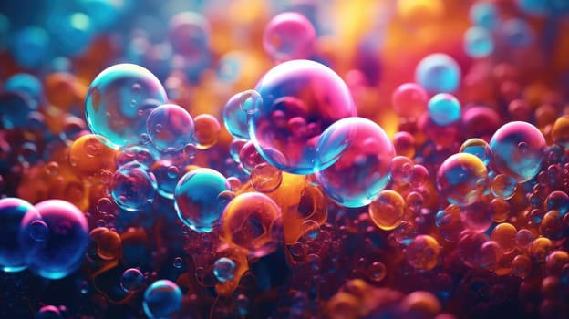 background with colorful and vibrant bubbles, ai