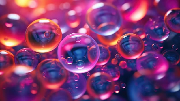 background with colorful and vibrant bubbles, ai
