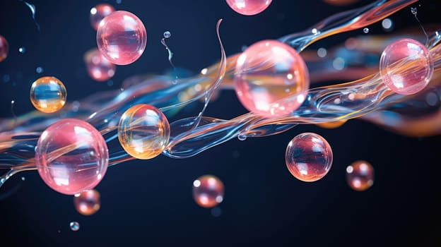 background with colorful and vibrant bubbles, ai