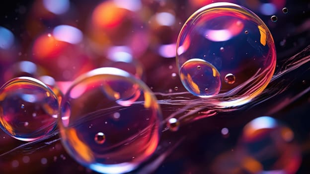 background with colorful and vibrant bubbles, ai
