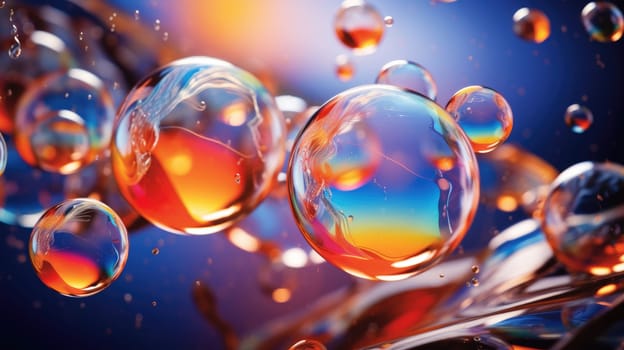 background with colorful and vibrant bubbles, ai