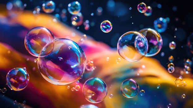 background with colorful and vibrant bubbles, ai
