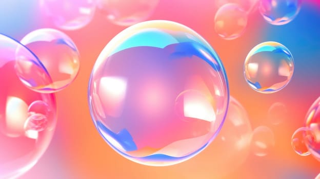 background with colorful and vibrant bubbles, ai