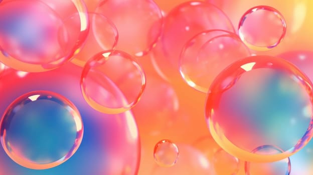 background with colorful and vibrant bubbles, ai