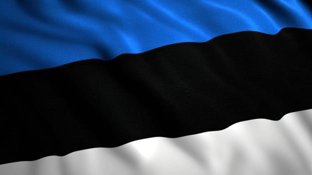 Abstract tricolor flag of Estonia country waving in the wind. Motion. Concept of patriotism and freedom