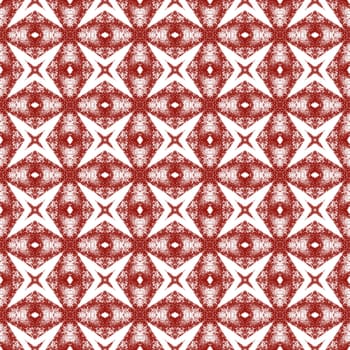 Striped hand drawn pattern. Maroon symmetrical kaleidoscope background. Textile ready glamorous print, swimwear fabric, wallpaper, wrapping. Repeating striped hand drawn tile.