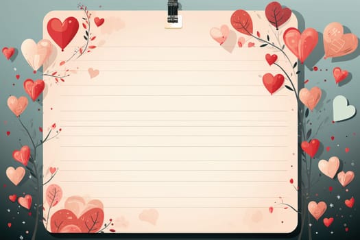 empty frame paper space blank with Valentine's Theme background, festival Valentines day, generative ai