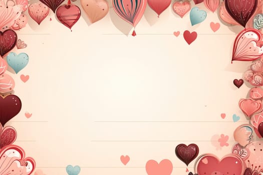 empty frame paper space blank with Valentine's Theme background, festival Valentines day, generative ai