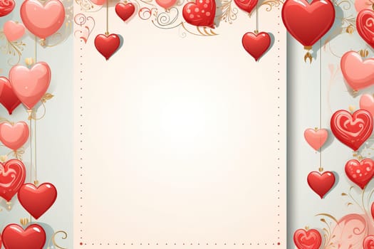 empty frame paper space blank with Valentine's Theme background, festival Valentines day, generative ai