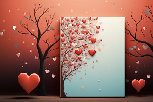 empty frame paper space blank with Valentine's Theme background, festival Valentines day, generative ai