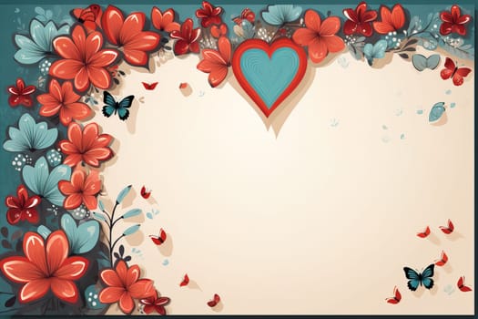 empty frame paper space blank with Valentine's Theme background, festival Valentines day, generative ai