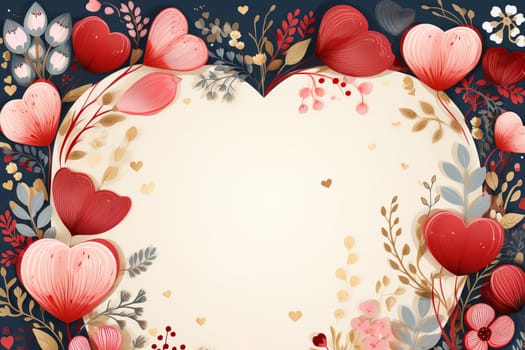 empty frame paper space blank with Valentine's Theme background, festival Valentines day, generative ai