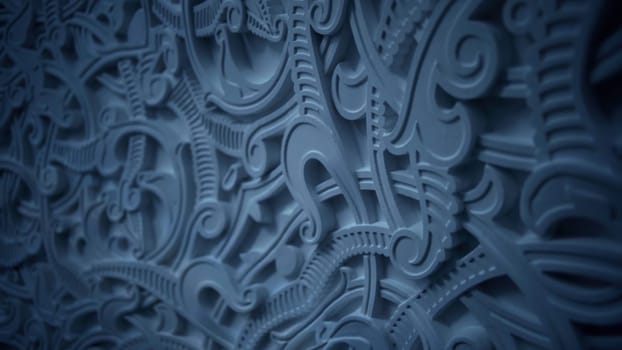 Decorated with cutout patterns, white walls and ornamented windows. Scene.White palace inside with interior and light walls. High quality FullHD footage