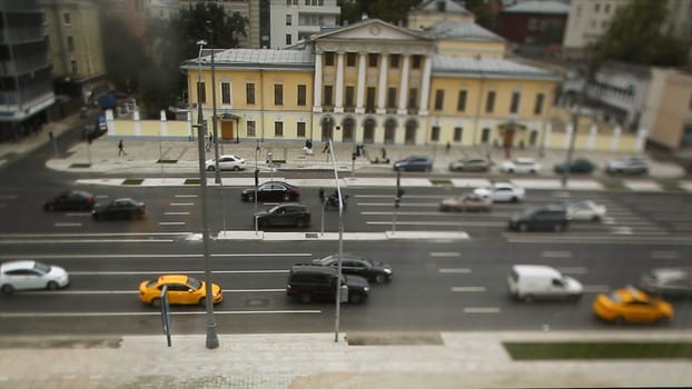 Road with cars in traffic rush. Footage. Blur traffic jam with bokeh light, transportation background. Traffic jam. Zoom blur effect HD