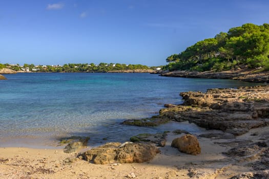 panoramic view of a small beach in mallorca,balearic islands,