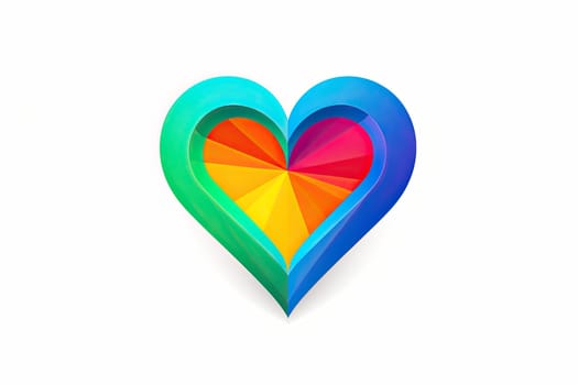 LGBTQ love symbol with heart shape on rainbow colors isolated on white background.