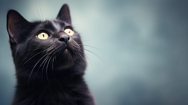 black cat pet portrait photography, ai