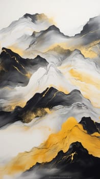 abstract mountains landscape in chinese ink painting style, ai
